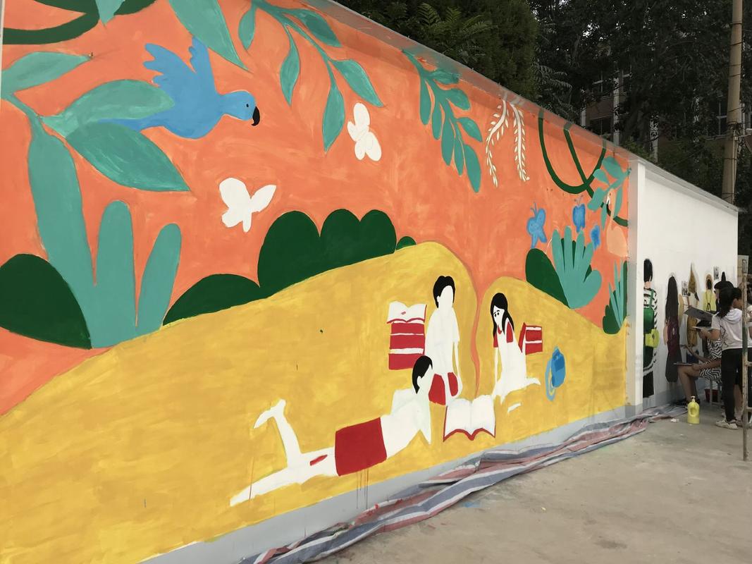 少年强|燕山中学"我的校园我设计"暑期墙绘开工啦